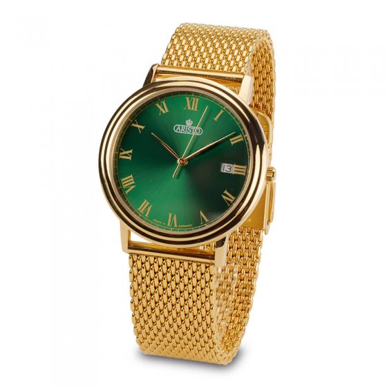 Montre homme plaquée or  "Green Baron II" 