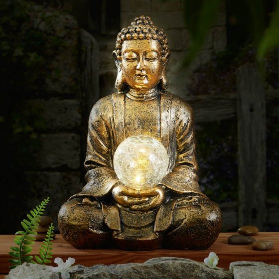Solar Buddha mit Licht 