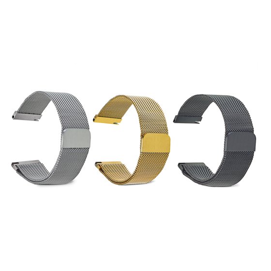 Milanaise-Armband mit Magnetverschluss 20 mm | Silber