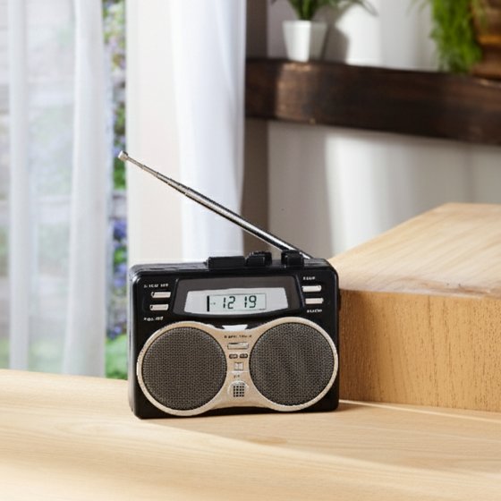 Retro-Kassettenspieler Schwarz