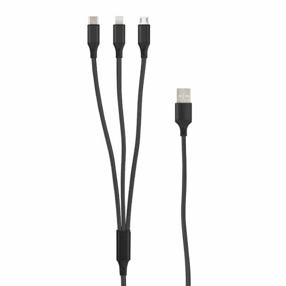 USB-Ladekabel 3-in-1 Schwarz
