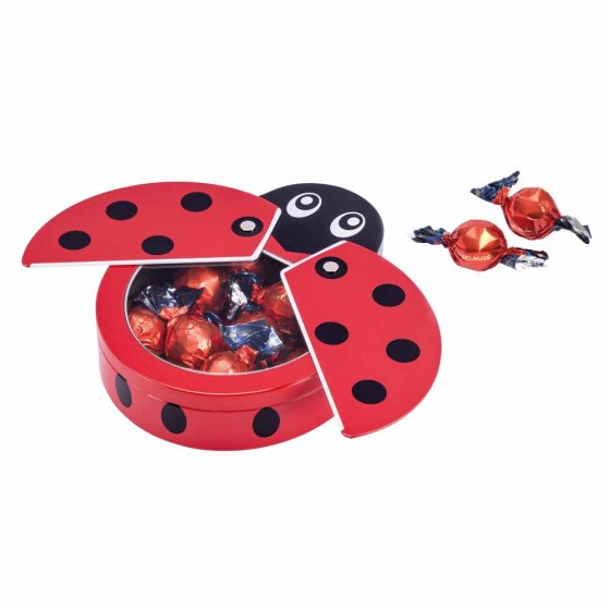 Boîte de chocolats en forme de coccinelle porte-bonheur