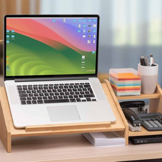 Laptop-Organizer aus Bambus 
