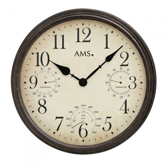 Wanduhr mit Wetterstation 