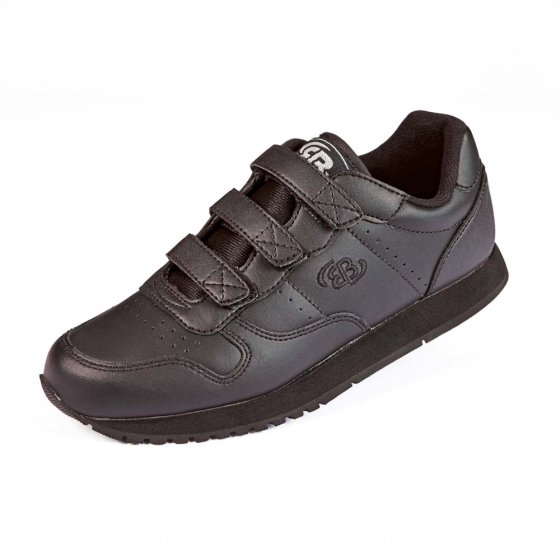 Ledersportschuh mit Klettverschluss 47 | Schwarz