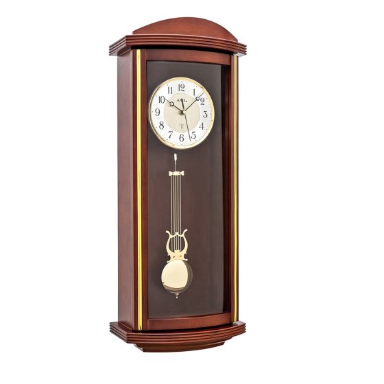Horloge à pendule radio-pilotée en bois 