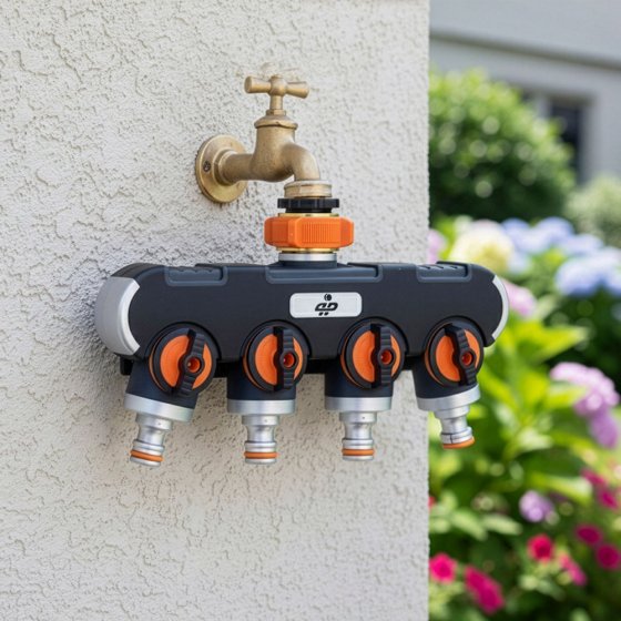 Wasserhahn-Verteiler 4-fach 