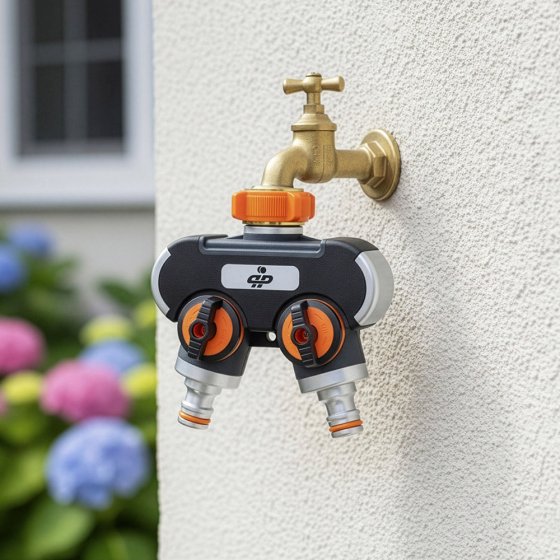 Wasserhahn-Verteiler 2-fach 