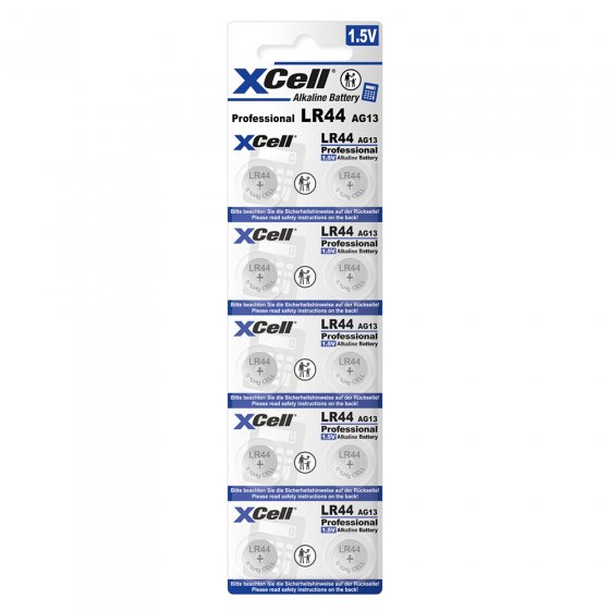 Piles boutons LR44, lot de 10 