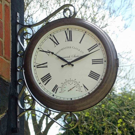 Horloge murale Greenwich avec thermomètre 