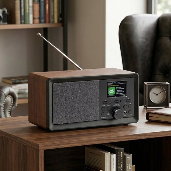 Retro-DAB+-Radio in Holzoptik 