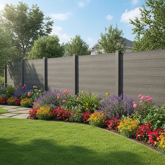 WPC-Sichtschutzzaun 9m 