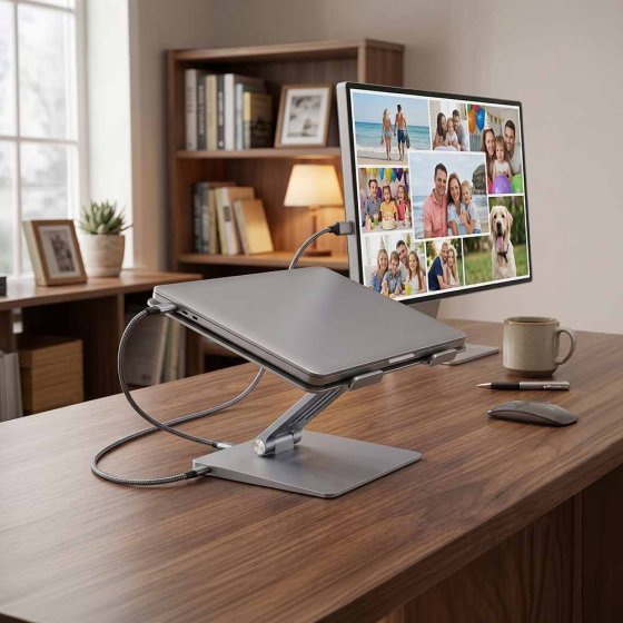 Notebookständer mit Docking-Station 