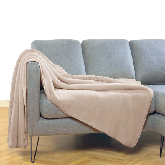 Couverture réversible Taupe