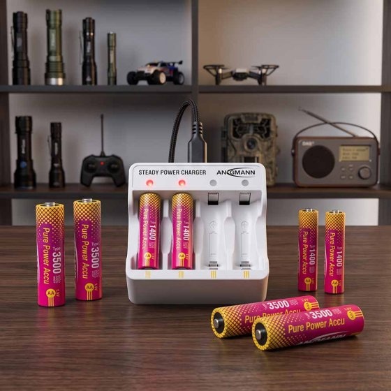 Batteries rechargeables Pure Power 4xAA avec module de charge 