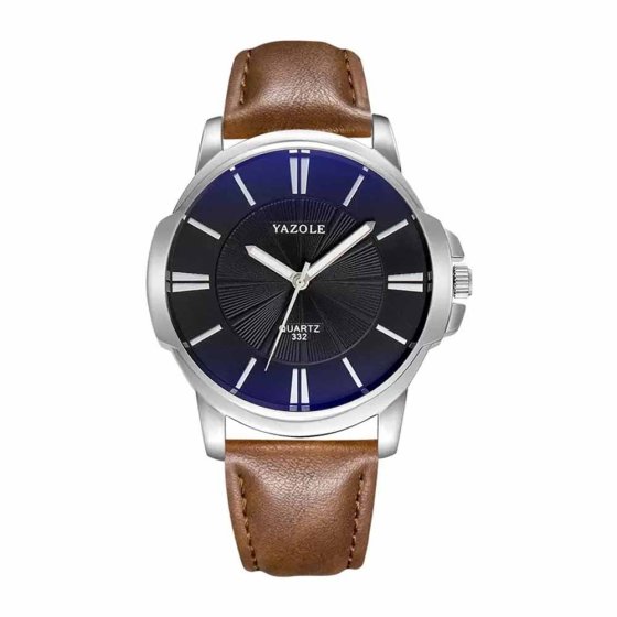 Montre pour homme avec bracelet en cuir noir 