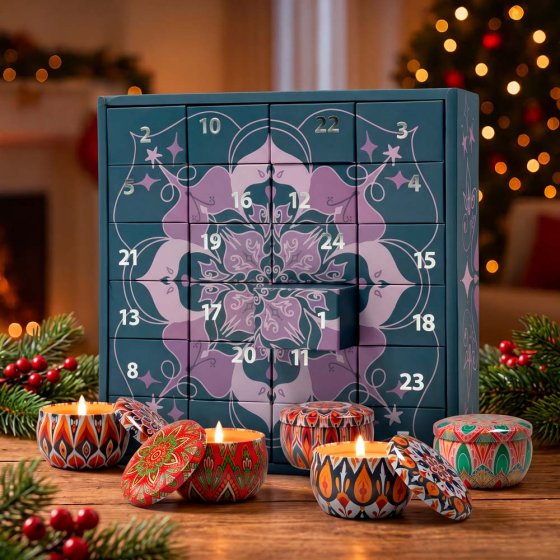 Adventskalender Mini-Duftkerzen 