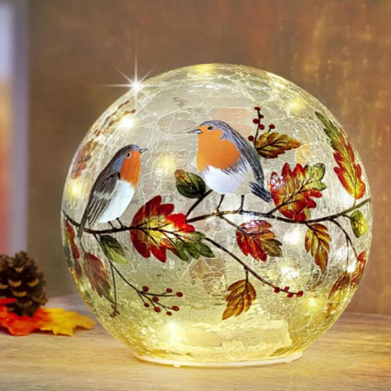 LED-Glaskugel " Herbstzeit" 