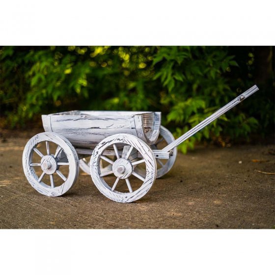 Holzhandwagen Weiß Rustikal 