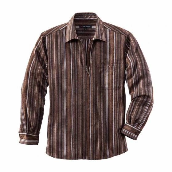 Chemise chenille zippée 3XL (47/48) | Marron