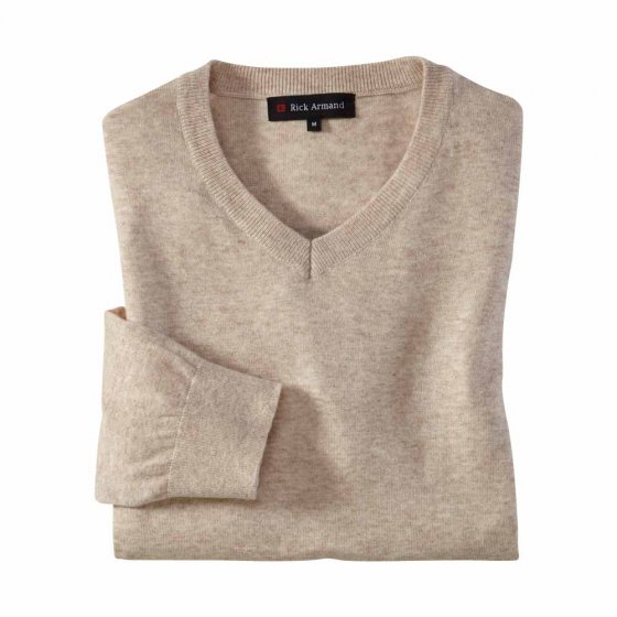 Pullover mit V-Ausschnitt 3XL (64/66) | Beige