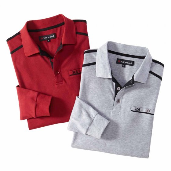 T-shirt interlock aux contrastes fantaisie en lot 3XL (128/132) | Rouge foncé#Gris