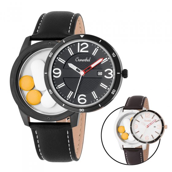 Montre à compartiment secret pour comprimés