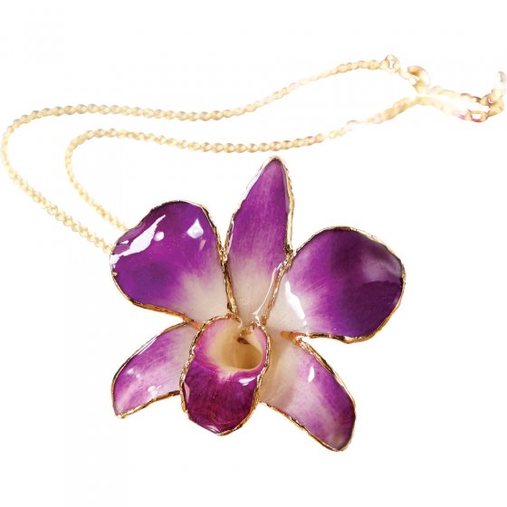 Kette mit echter Orchideenblüte 