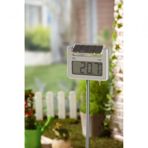 Thermomètre de jardin solaire digital 