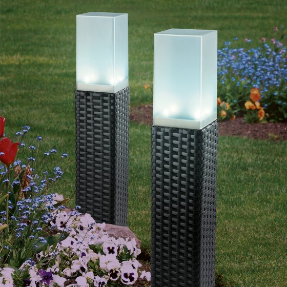 Lampes solaires rotin Lot de 2  