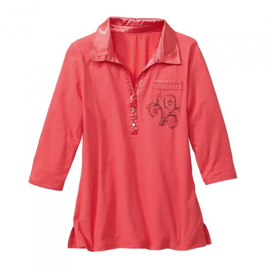 Poloshirt mit Satinkragen