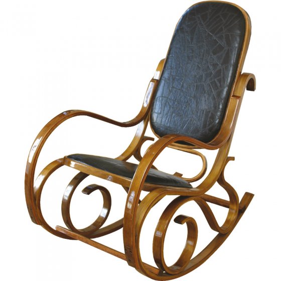 Chaise à bascule en cuir 