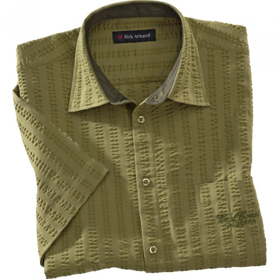 Seersucker Hemd,SET,khaki+natu