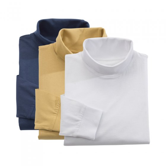 Rollishirt 3er-Pack XL | Marine#Weiß#Camel