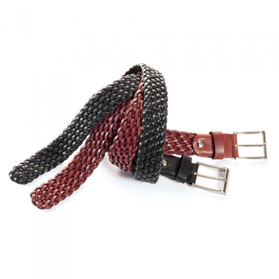 Ceinture tressée en cuir vachette 