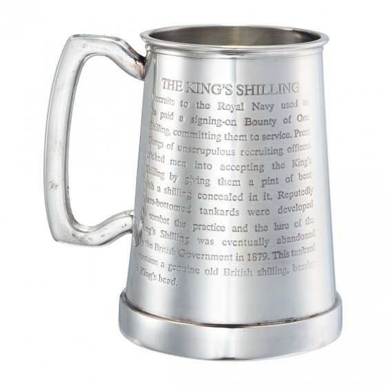 Zinn-Bierkrug „King’s Shilling“ 