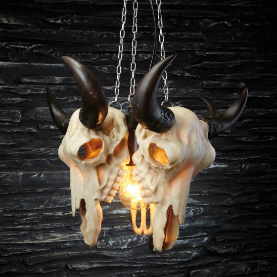 Lampe suspendue  "crânes de Longhorn" 