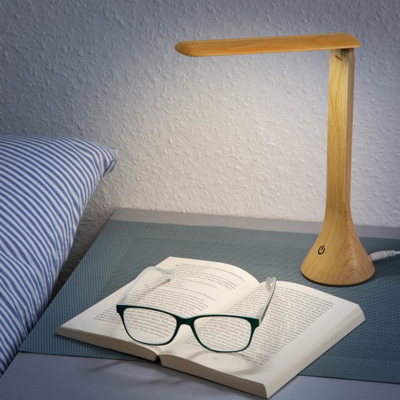 Lampe portative imitation bois 