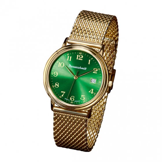 Vergoldete Herrenuhr „Green Baron“ 