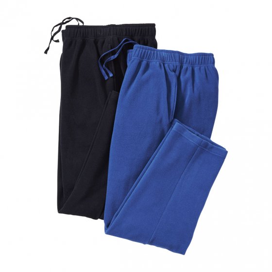 Polar-Fleece-Hosen 2er-Set XL | Schwarz#Blau