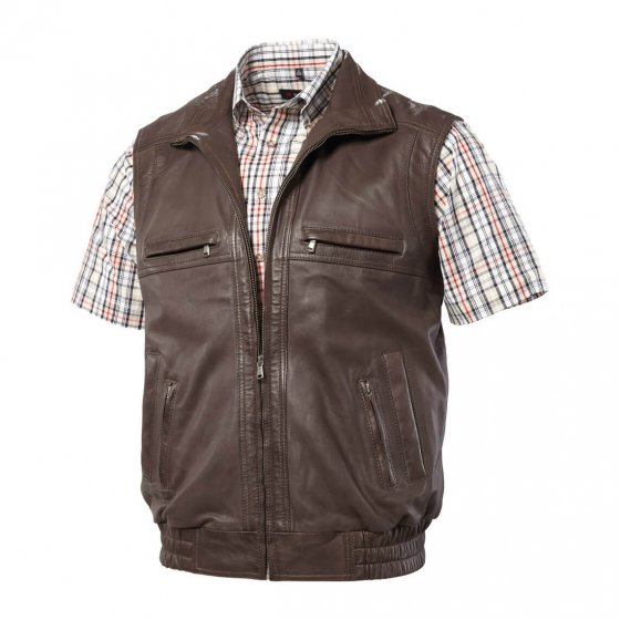 Gilet-blouson en cuir 