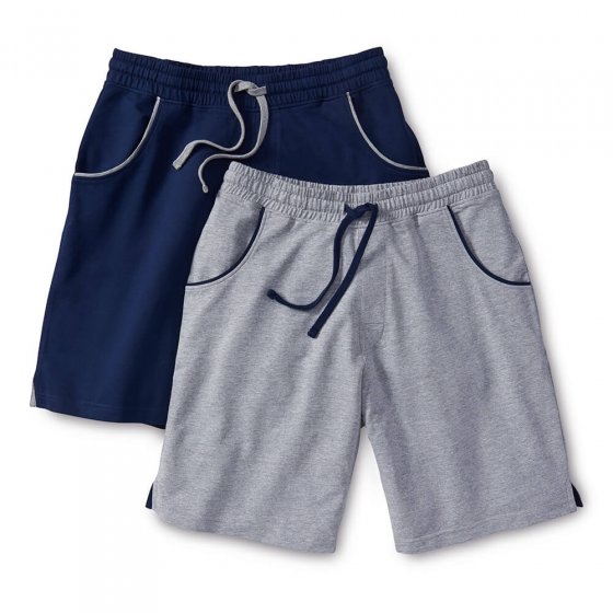 Jersey-Shorts 2er-Set XXL | Marine#Grau-meliert