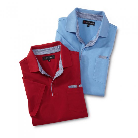 Sportives Poloshirt 2er-Set XL | Hellblau#Rot