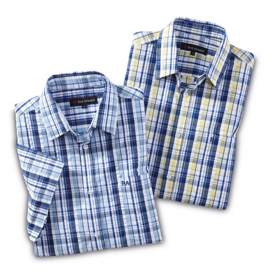 Chemise sans repassage en coton gaufré