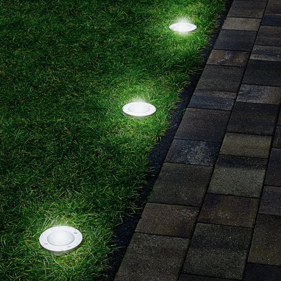 Spots de sol LED ultra plats Lot de 3  