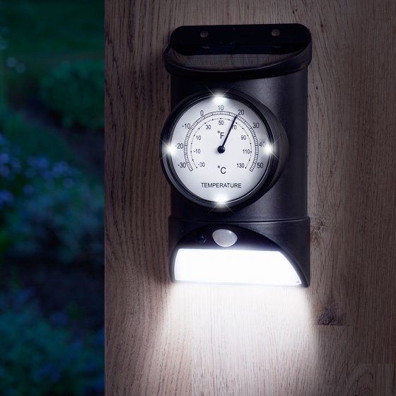 Thermomètre d'extérieur avec lampe solaire 