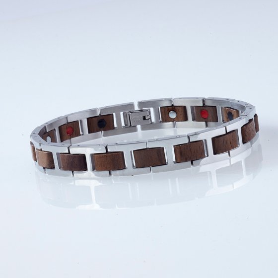 Bracelet magnétique cœur en bois 