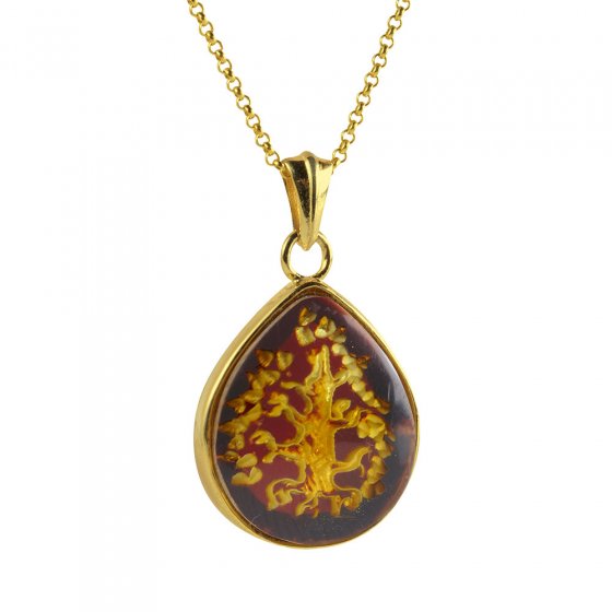 Collier d'ambre  "arbre de vie" 