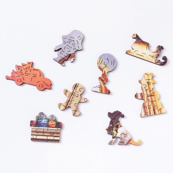 Puzzle en bois « Noël au coin du feu »