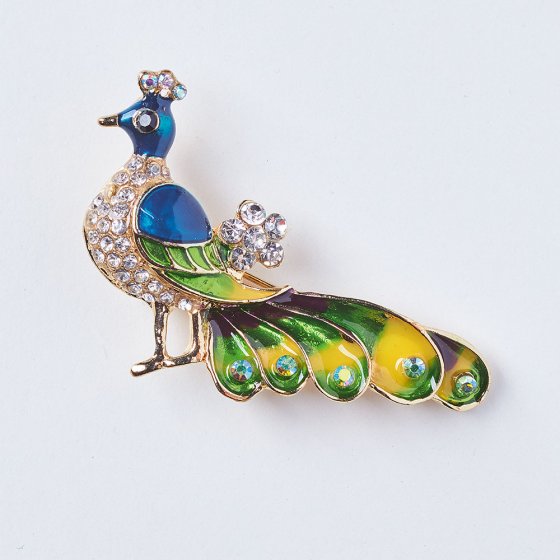Broche en forme de paon 